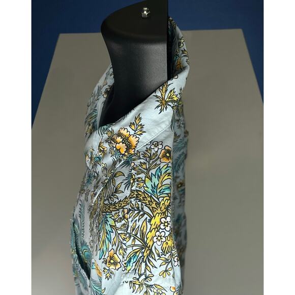 Hurley Hawaiian Shirt Mens Large Palm Tree Floral Aloha Surf Beach Button Up - Picture 6 of 11